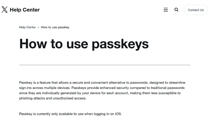 元谋苹果维修店铺分享iOS用户如何通过通行密钥(Passkey)登录 