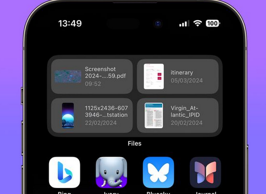 元谋苹果屏幕维修分享iPhone主屏幕快速访问最近的文件 